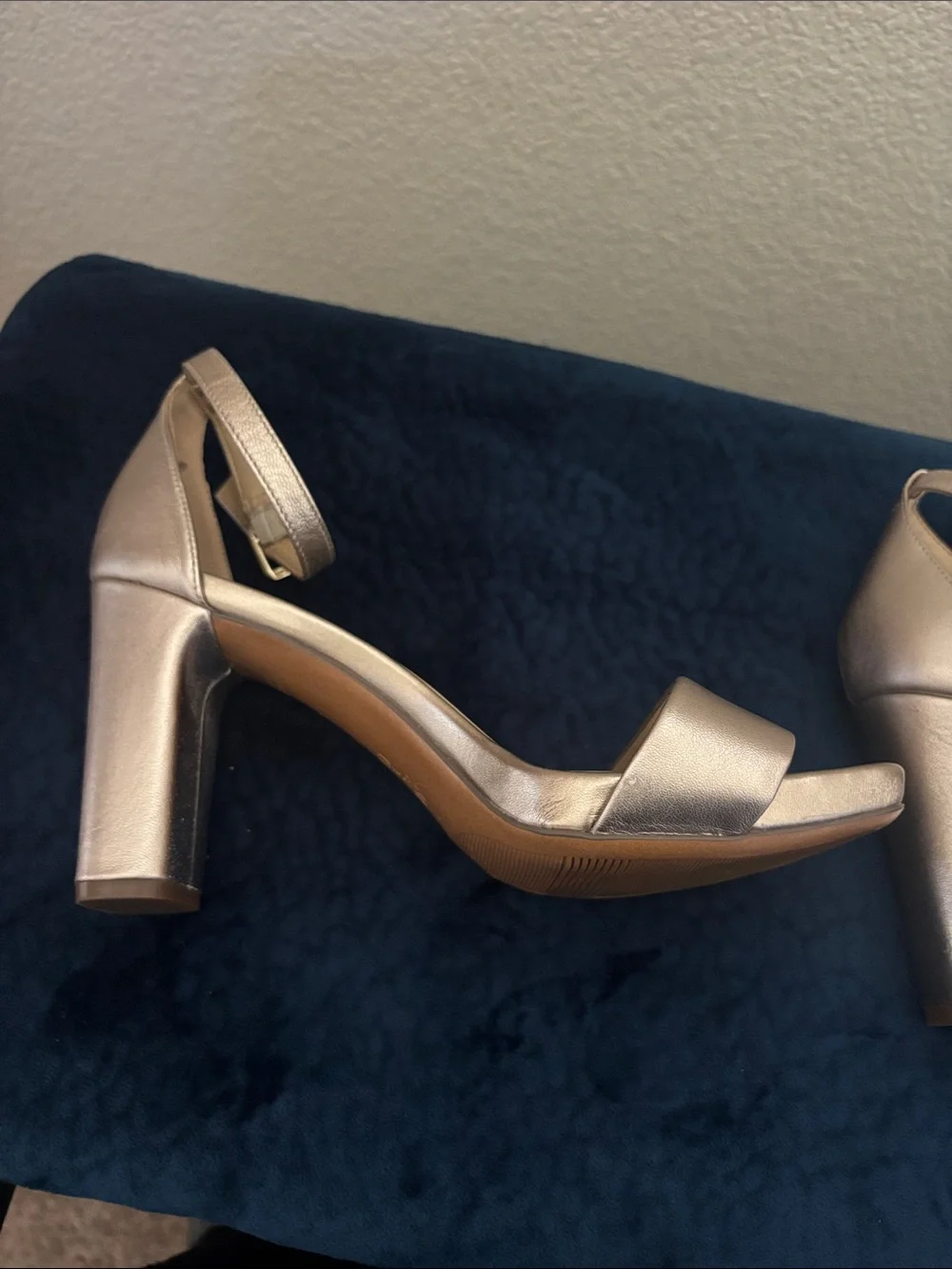 Naturalizer Iridescent Block Heel Ankle-Strap Sandals